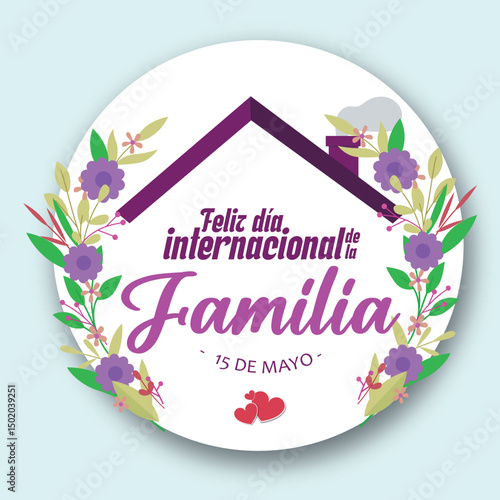 Floral family circle. Vector