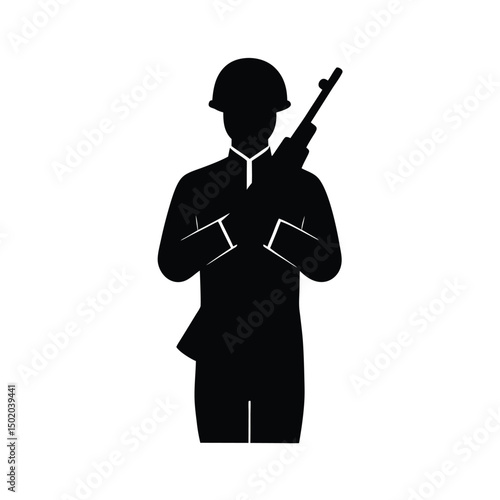Soldier Rifle Bust Silhouette.
