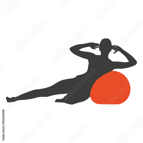Girl pilates silhouette