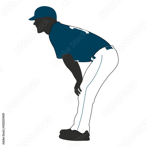 Baseball fielder silhouette 1