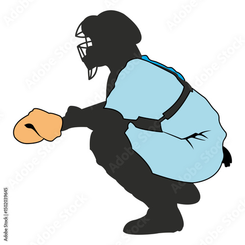 Baseball keeper silhouette