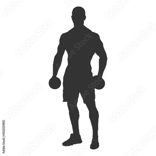 Bodybuilder dumbbells silhouette