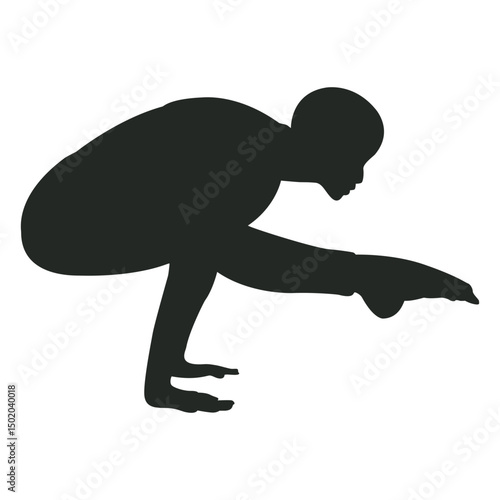 Human handstand silhouette