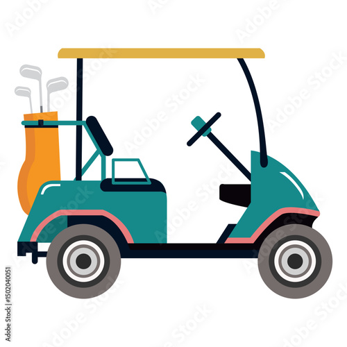Golf cart club golf illustration
