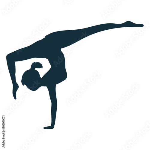 Gymnast flexibility acrobatics exercise performance silhouette