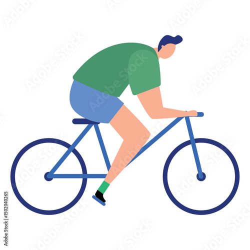 Man sportsman bike bicycle flat person