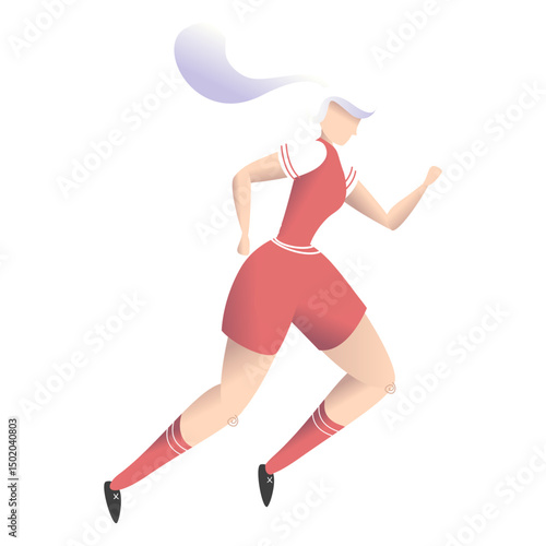 Woman football dribbling