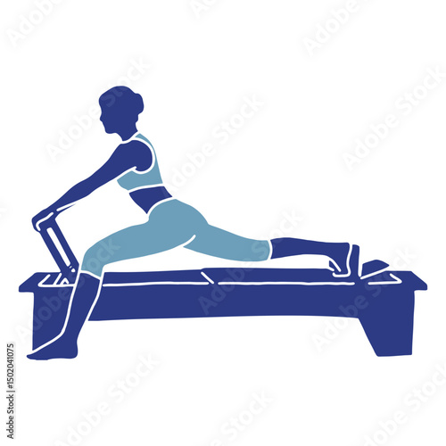 Pilates reformer silhouette fitness