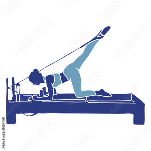Leg stretch pilates reformer silhouette