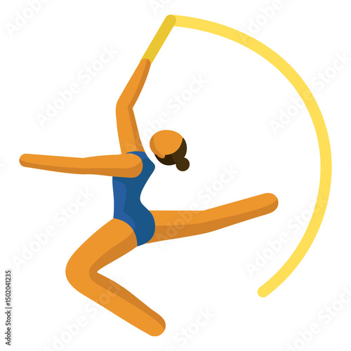 Woman doing gymnastics rhythmic flat