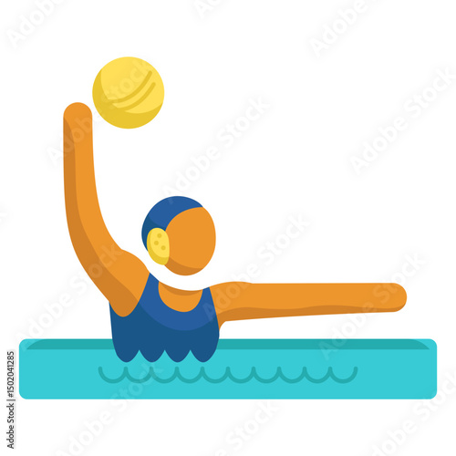 Person playing waterpolo flat