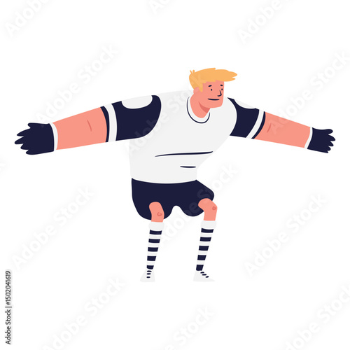 Standing soccer goalkeeper illustration