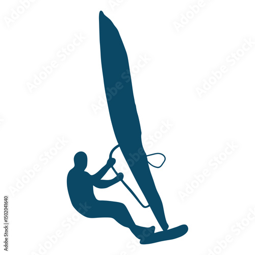 Windsurfer man silhouette