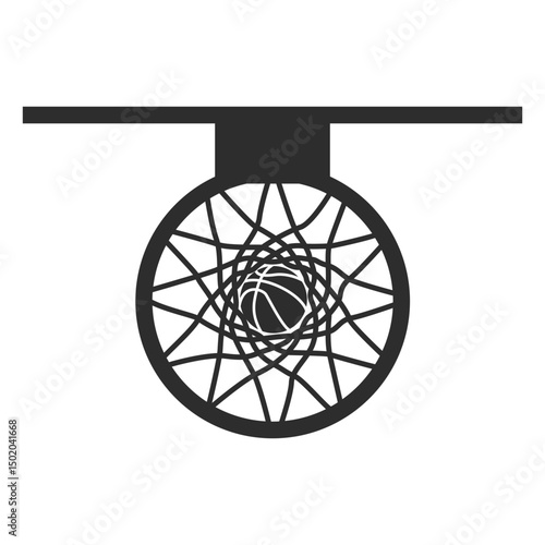 Basket and ball cut out