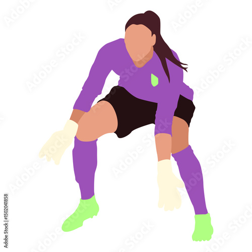 Female goalie soccer flat