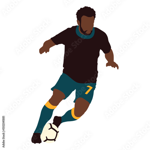 Male soccer player dodging flat