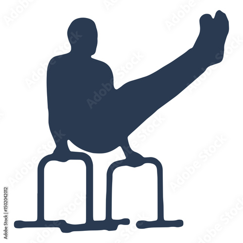 Man practicing strength silhouette