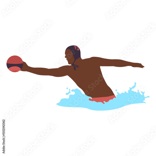 Waterpolo reaching ball flat