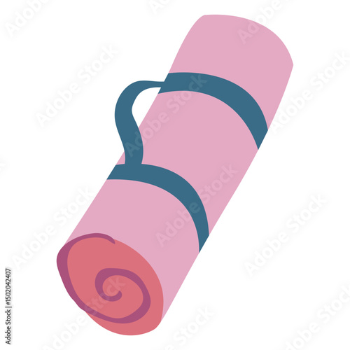 Pink yoga mat semi flat