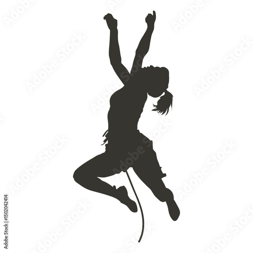 Climbing woman people silhouette