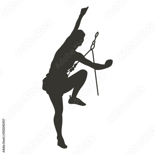 Climbing people silhouette