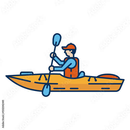 Water activity man kayak