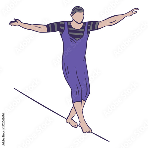 Male tightrope walker