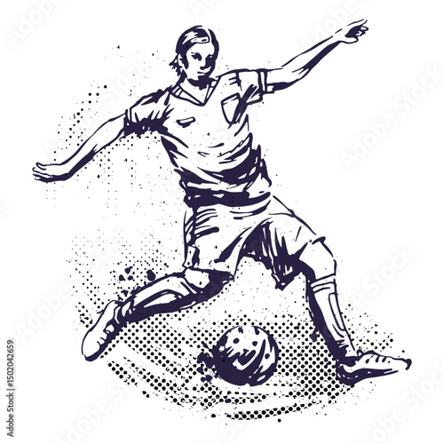 Soccer player getting ready to kick the ball