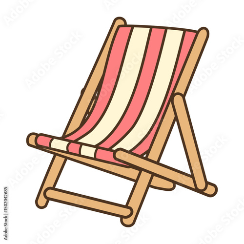 Beach chair vector illustration isolated on white background 
