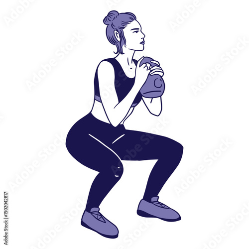 Woman doing squats   