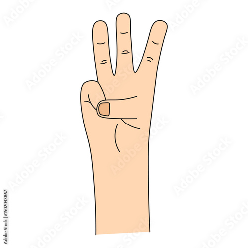 The national symbol of the trident, the coat of arms of Ukraine, 3 fingers, a man's hand