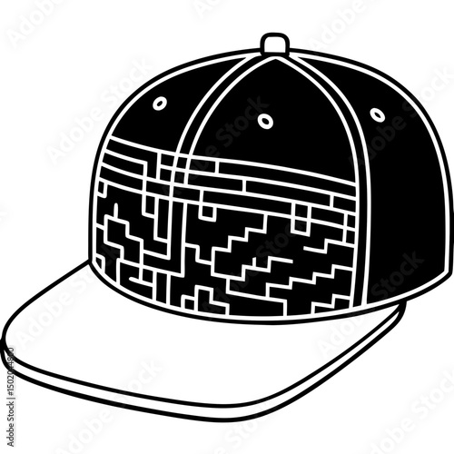 Glitched Streetwear Snapback – Vector on White