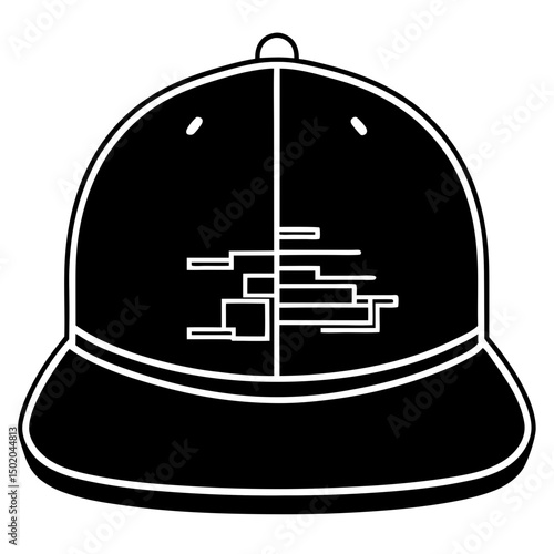 Glitched Streetwear Snapback – Vector on White