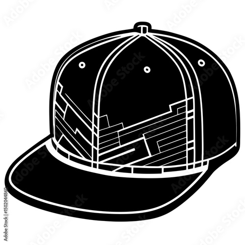 Glitched Streetwear Snapback – Vector on White