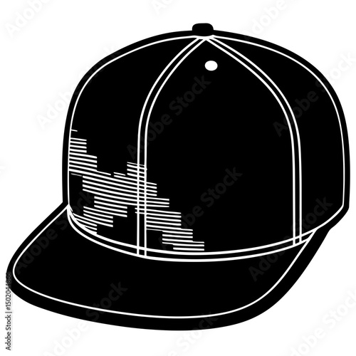 Glitched Streetwear Snapback – Vector on White