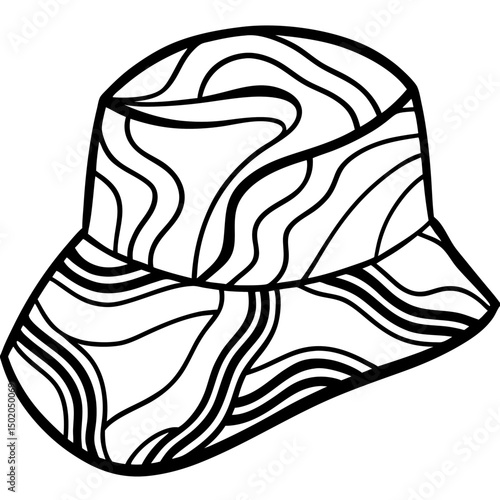 Minimal Abstract Art Bucket Hat – Vector on White