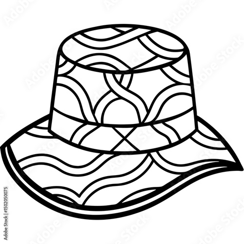 Minimal Abstract Art Bucket Hat – Vector on White