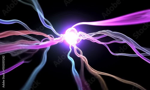 Abstract energy network radiating from a central point.