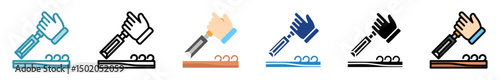Chisel multi style, mini illustration icon set. outline, flat, glyph, line color. vector for UI, UX, app, web, digital or print, related to industry, construction, civil engineering.