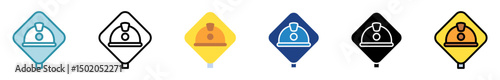 Safety Helmet multi style, mini illustration icon set. outline, flat, glyph, line color. vector for UI, UX, app, web, digital or print, related to industry, construction, civil engineering.