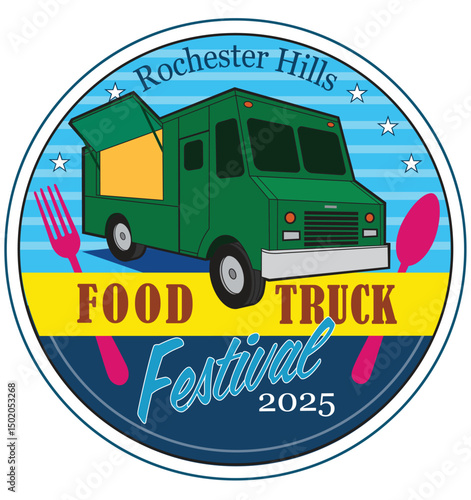 A design logo for a food truck festival.