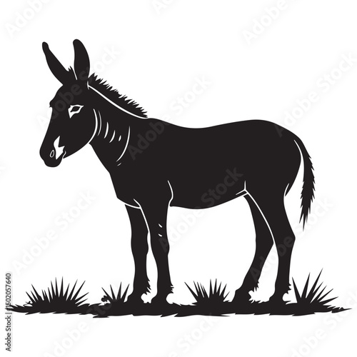 Donkey silhouette vector illustration on white background