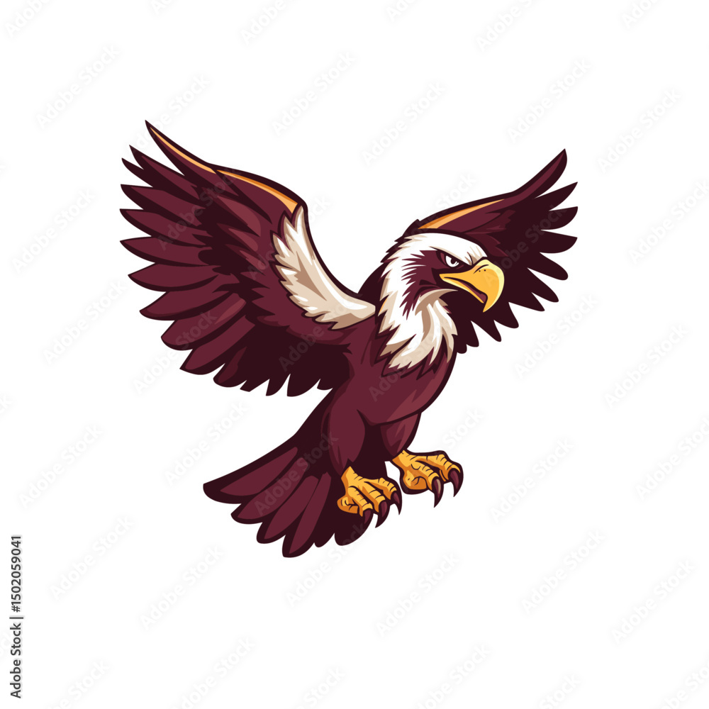 Obraz premium Hawk mascot logo flat vector design