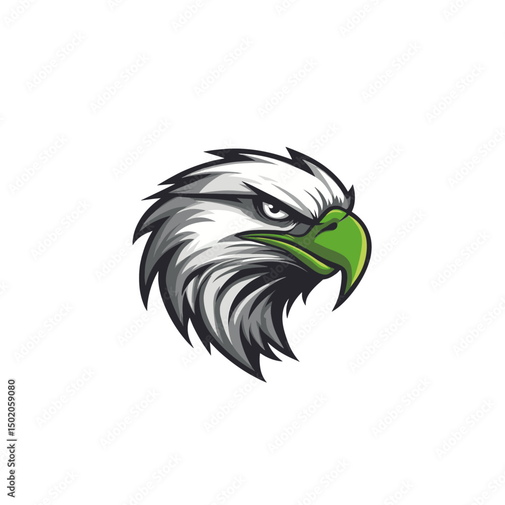 Fototapeta premium Hawk head mascot logo flat vector design