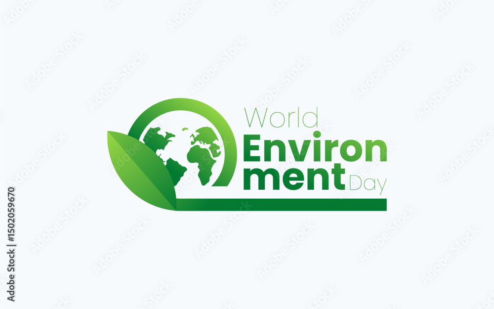 Wordmark World Environment Day, celebrated every year on June 5th. Poster Design The Earth Planet for World Wordmark World Environment Day, celebrated every year on June 5th. Poster Design The Earth Planet for World