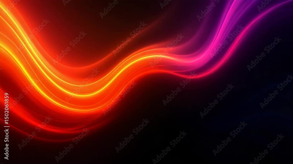 Vídeo impactante con degradados de luz vibrantes y flujos de energía dinámica sobre fondo abstracto negro

