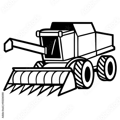 Simple Harvester Vector on White Background