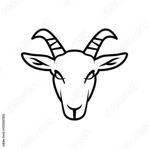 Goat head icon with curved horns.