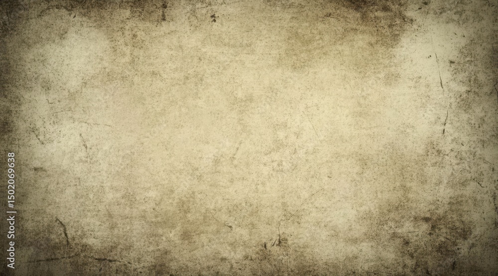Obraz premium Aged, textured paper background; subtle vignette, mottled beige tones, showing wear and scratches