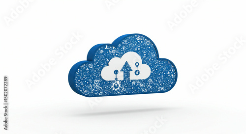 3D Cloud Computing Icon on White